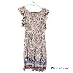 🌸XHILARATION: Women’s size S, floral print flowy dress, w/corset tie back.